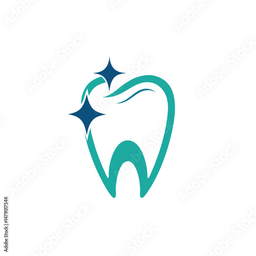 Dental Care and Sparkling Smile Tooth Logo