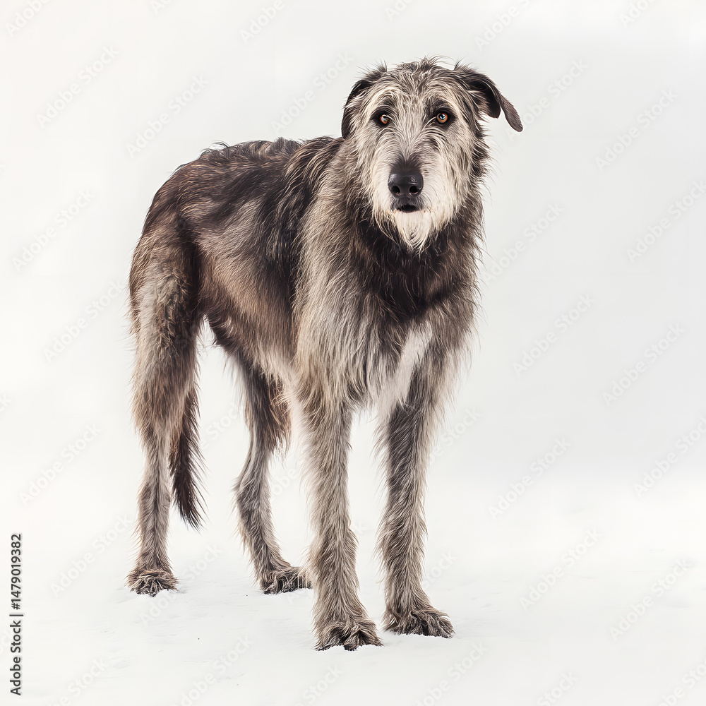 Fototapeta premium A grey dog with a white spot on its face