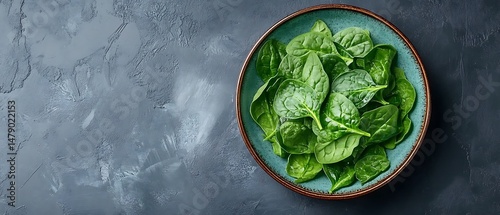 Fresh spinach in a plate