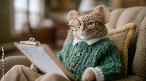 Cat Therapist: A ginger cat...