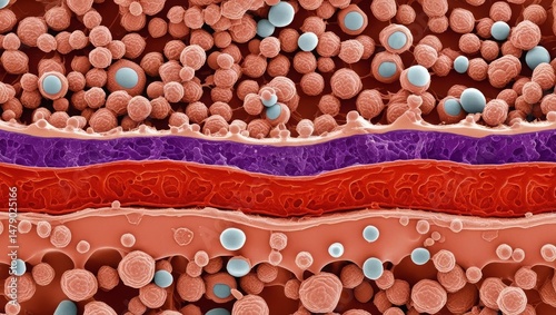 Plant Stem Cross Section Showing Vascular Bundle and Parenchyma Cells Under Microscope