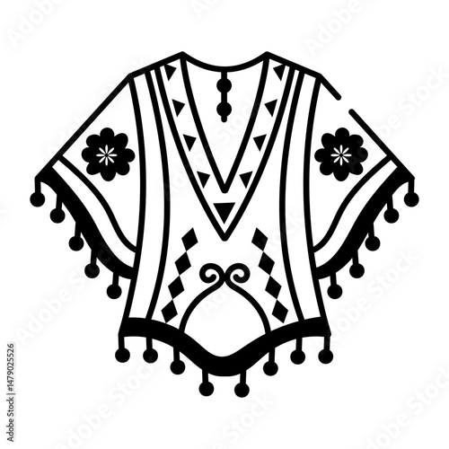A doodle style icon showing kaftan 
