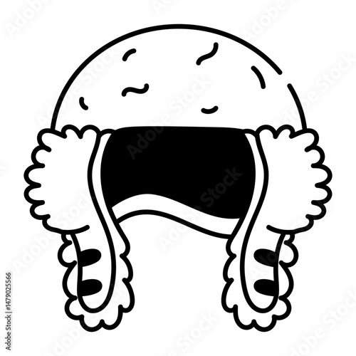 A hand drawn style icon depicting fur hat
