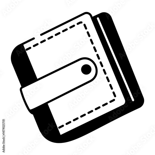 A hand drawn style icon depicting wallet 