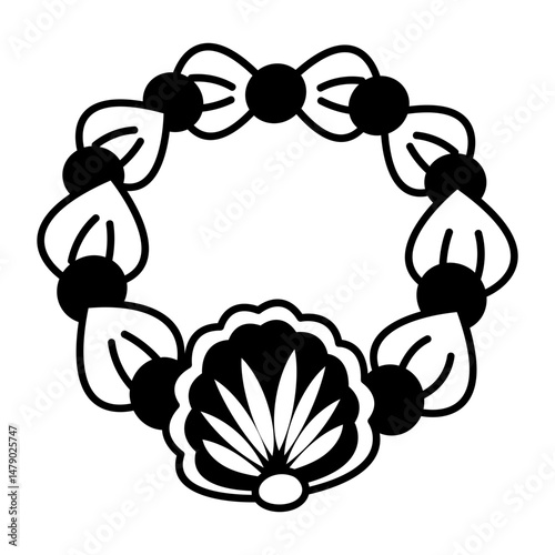A hand drawn style icon depicting shell bracelet
