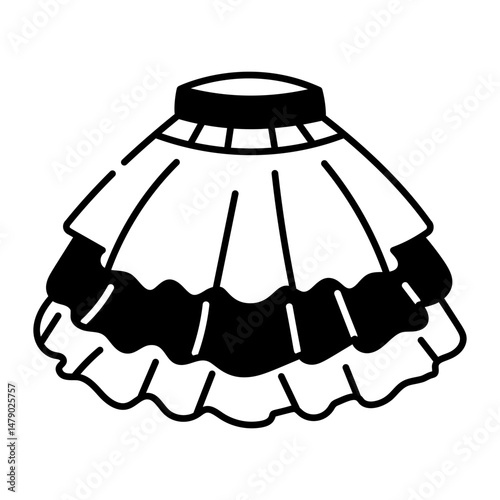 A doodle style icon showing ruffle skirt
