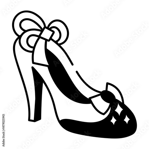 A doodle style icon showing high heels
