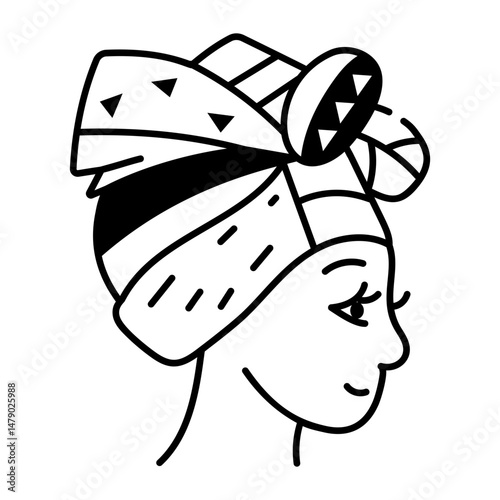 A doodle style icon showing headwrap