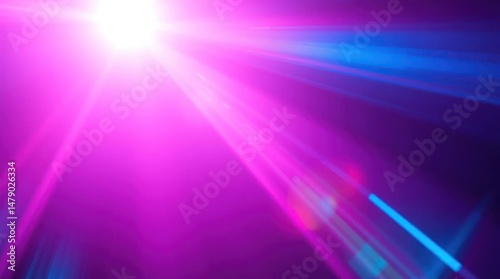 Vibrant magenta light burst with blue accents