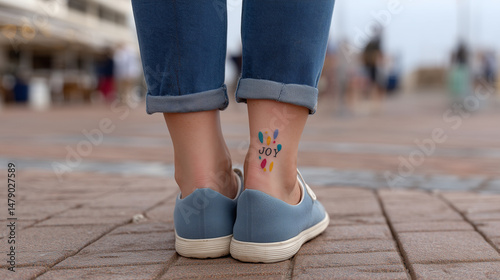 Colorful Foot Tattoo and Ca...