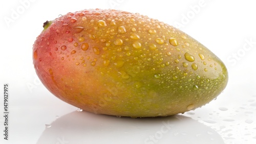 Whole Wild Mango on White Background – Studio Isolated Fruit Image photo