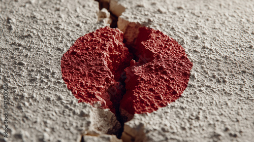 Japanese Flag on Cracked Co...