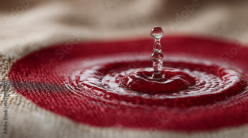 Water drop on fabric: Capti...