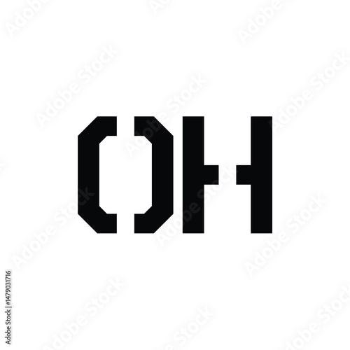 OH monogram logo design letter text name symbol monochrome logotype alphabet character simple logo