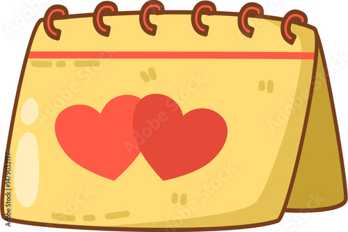 Love calender icon illustration 