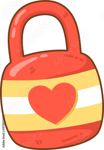 Colorful heart lock illustration 