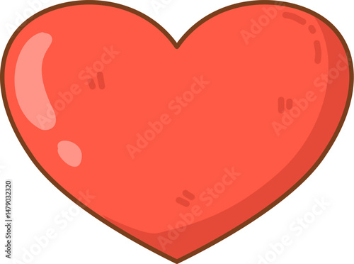 Cartoon red heart illustration 