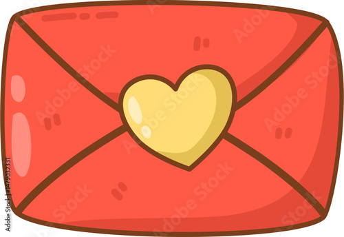 Red love letter envelope