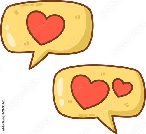 Speech bubble with hearts