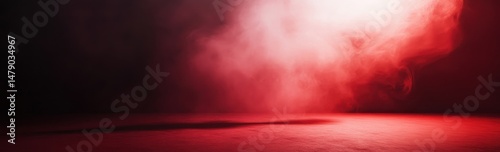 Red smoky  backdrop with a flat surface. photo