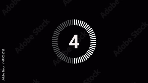 10 seconds countdown timer animation from 10 seconds to 0 seconds with alpha channel , 10 second countdown timer on a transparent background.