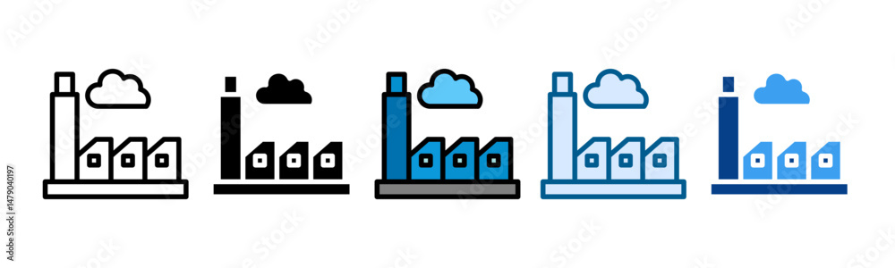 Obraz premium Factory Check Icon Set Multiple Style Collection