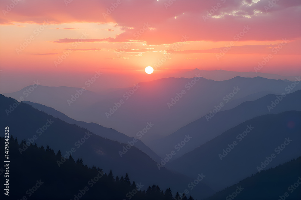 Obraz premium Mountains at Sunset