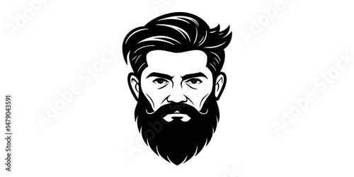 Man with Large Mustache and Beard