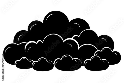 Cloud. Abstract white cloudy set isolated on blue background. Vector illustration