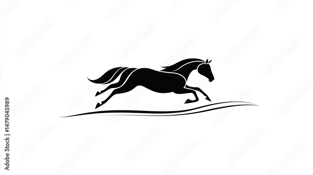 Fototapeta premium Silhouetted horse in motion