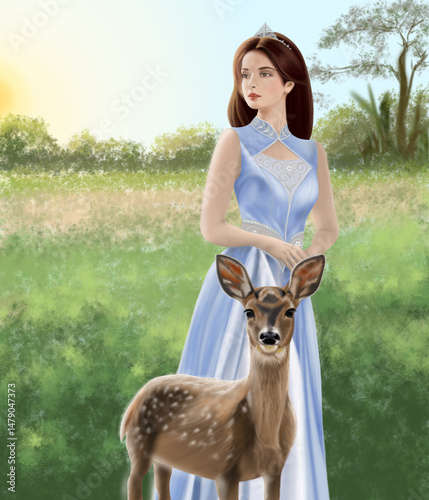 the song of the doe at dawn with beauty Princes