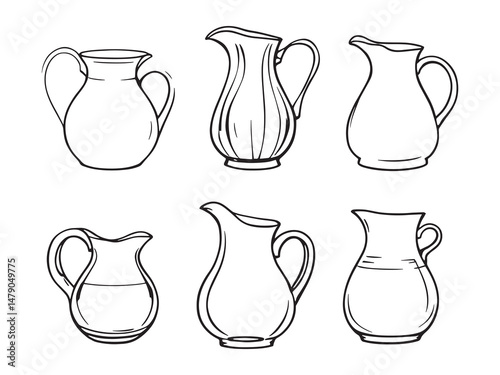Clean Pitcher Drawing Collection