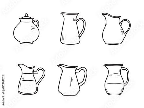 Minimal Pitcher Outline Illustration