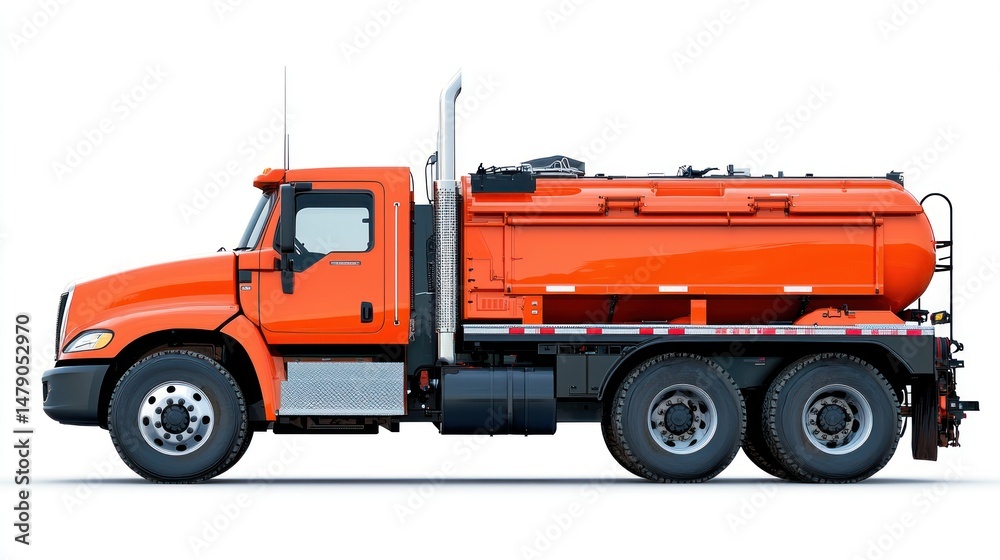 Naklejka premium Pipeline maintenance truck on a white backdrop