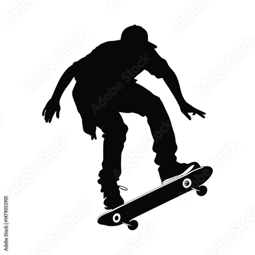 Skateboarder Silhouette Clipart