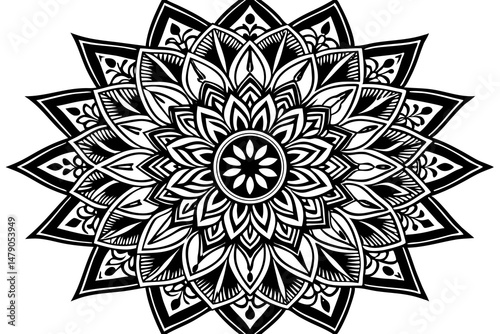 Abstract floral mandala vector pattern design element