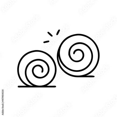Scattered hay icon in minimalistic style with black outline  