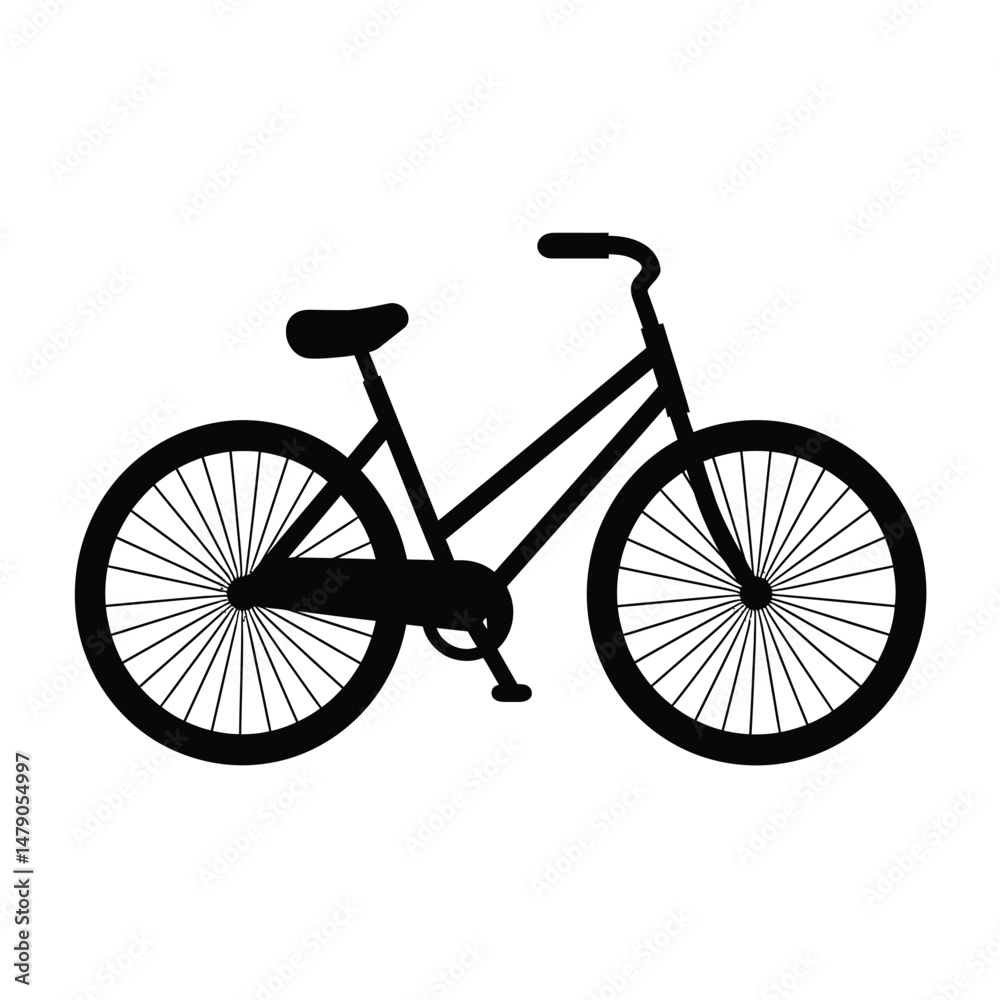 Fototapeta premium Bicycle Silhouette Clipart on White Background