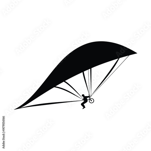 Hang Glider Silhouette Clipart