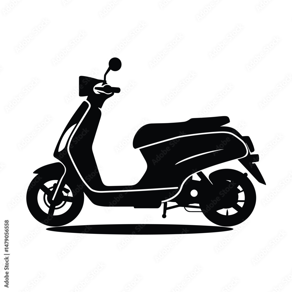 Fototapeta premium Motorbike Scooter Silhouette