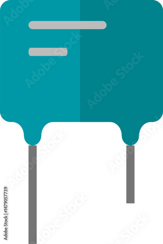 Capacitor icon isolated. Capacitor icon in flat style