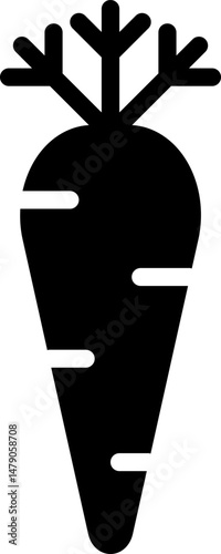 Carrot silhouette. Carrot icon