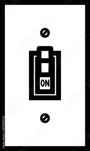 Light switch icon. Light switch on the wall