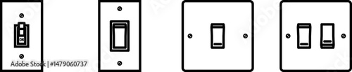 Set of light switch icons. Vector illustration of a light switch