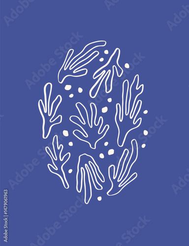 Whimsical hand drawn coastal poster
