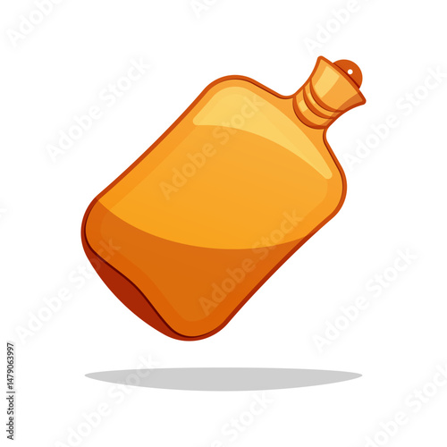 Rubber hot water bag vector isolated on white background.