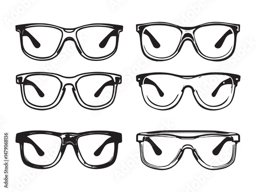 Protective Safety Glasses Line Art