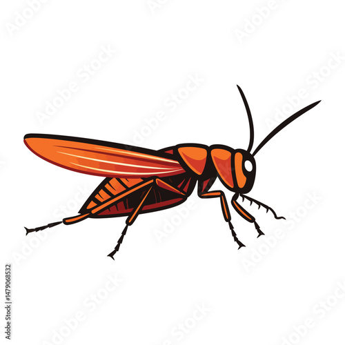 Grasshopper vector flat graphic illustration