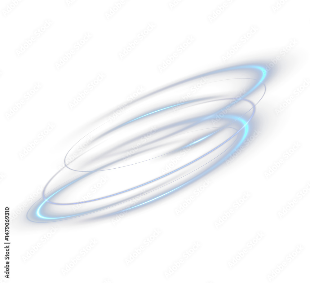 Naklejka premium Magic Glow Vortex – Neon Light Swirl, Bright Effect, Transparent Energy Vector.PNG