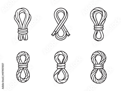Safety Rope Secure Line Art Icons